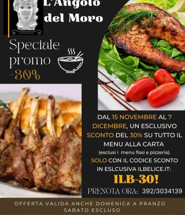 Speciale Promo -30% solo con codice esclusivo ilBelice.it!
